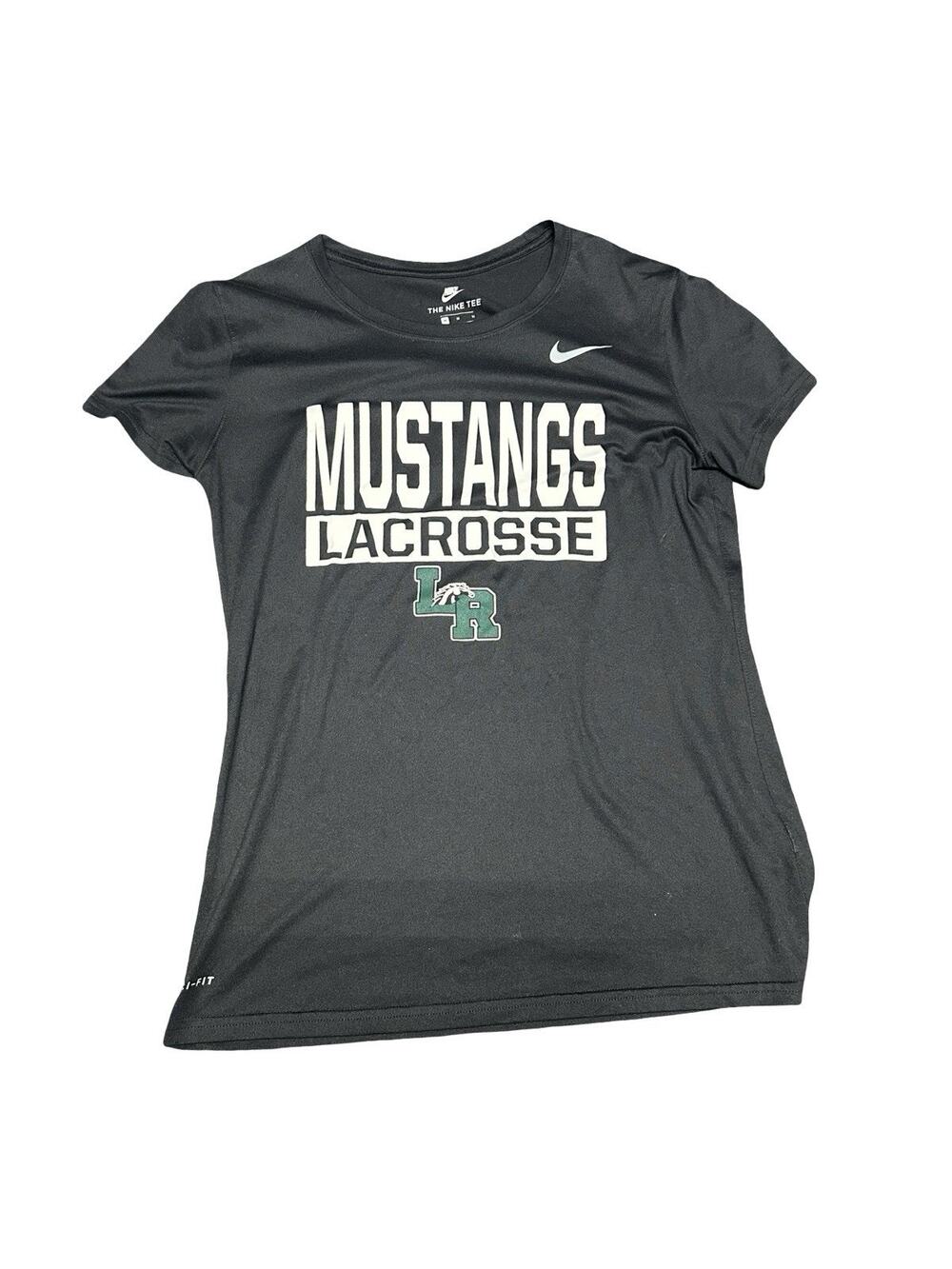 Nike Dri-FIT Mustangs Lacrosse Kids Medium Black Athletic T-Shirt